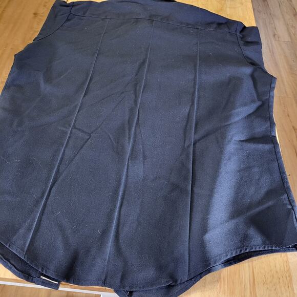 Vintage Flying Cross Dacron Rayon Blend Navy Blue Faux Button Zip 26" P2P - Picture 13 of 13